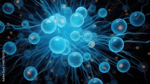 A close up of a bunch of cells. Generative AI. © serg3d