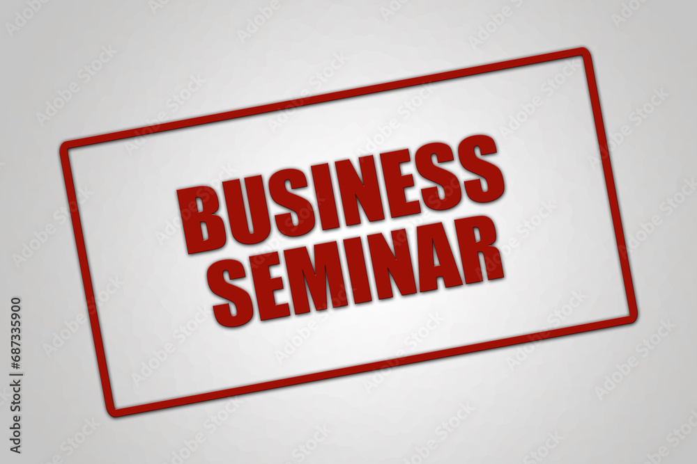 business seminar. A red stamp illustration isolated on light grey background. business seminar. A red stamp illustration isolated on light grey background.