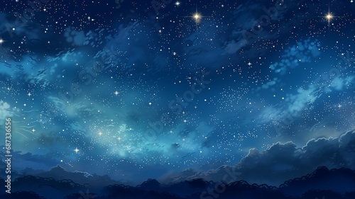 Starry Night and Constellations of Love Background