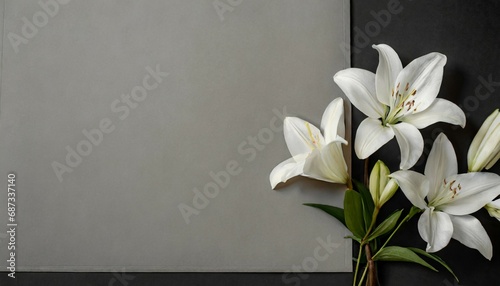 condolence card for funeral grieving loss support lilies on a neutral background for sending words of support and comfort generative ai