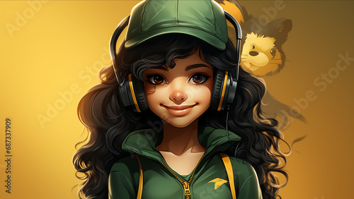 Cartoon mystic girl