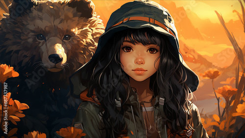 Cartoon mystic girl