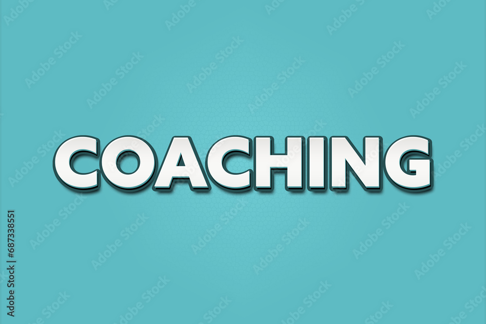 Coaching. A Illustration with white text isolated on light green background. Coaching. A Illustration with white text isolated on light green background.