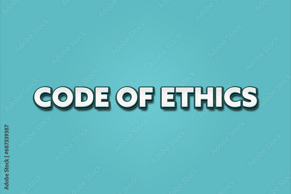 Code of Ethics. A Illustration with white text isolated on light green background. Code of Ethics. A Illustration with white text isolated on light green background.
