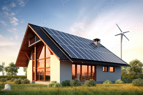 Sustainable energy for your family, concept of Clean technology