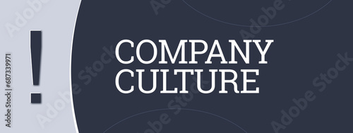 Company culture. A blue banner illustration with white text. photo