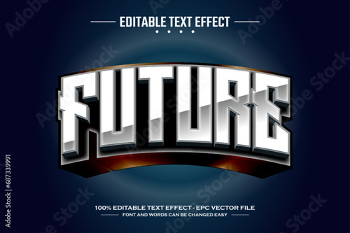 Future 3D editable text effect template