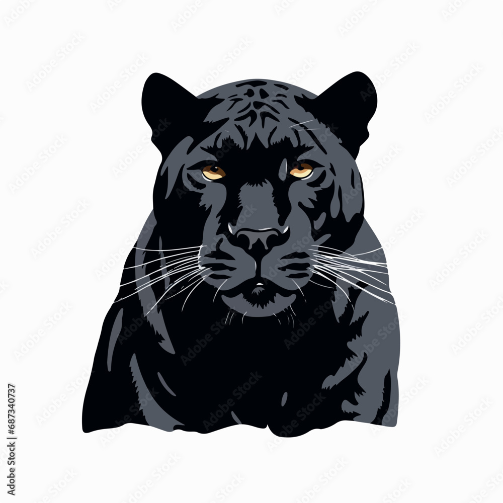 Panther in cartoon, doodle style. Isolated 2d vector illustration in logo, icon style, Eps 10. AI Generative