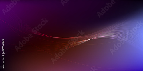 abstract shine lines waves on the blue-purple background