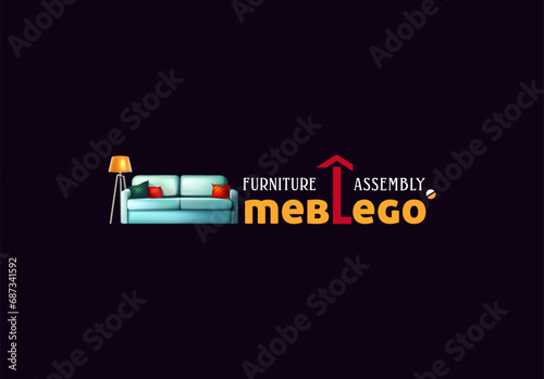 Furniture and Home Decorations for Furniture Company. Furniture Design Logo. Furniture assembly. Vector illustration. Eps 10