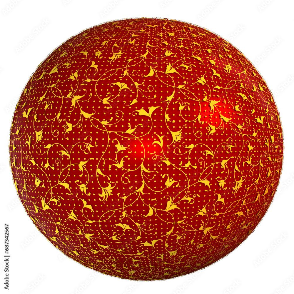 Red Gold Ornament Ball Lantern Lamp isolated 3D render Ilustration Red Gold Ornament Ball Lantern Lamp isolated 3D render Ilustration