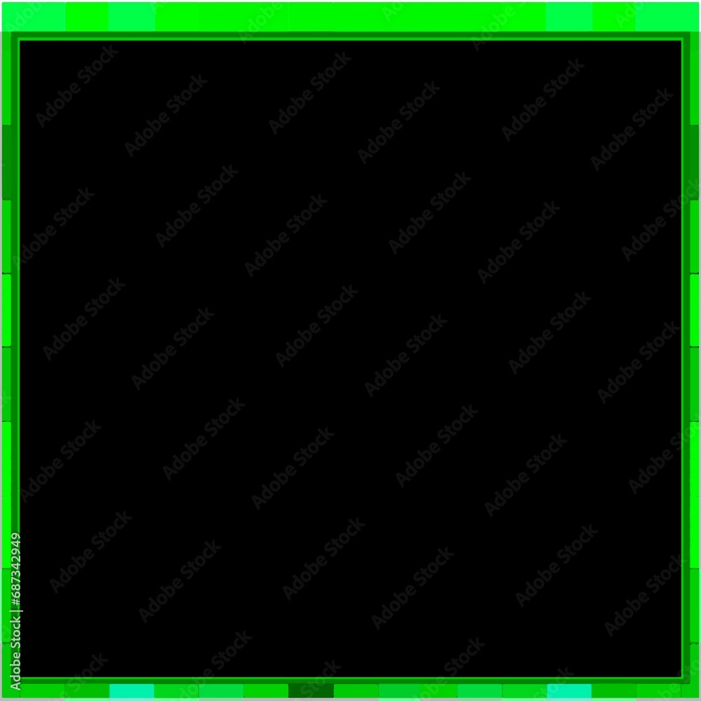 Black space with colorful green creative frame - theme , film  movie , video - cinema - contrasting white text matches