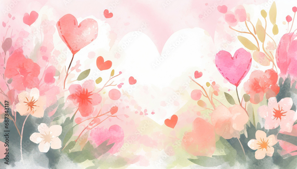 Valentine Spring floral pastel background