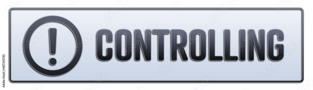 Controlling symbol. A grey banner with word Controlling. Isolated on white background. Controlling symbol. A grey banner with word Controlling. Isolated on white background.