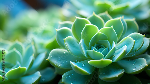 Close-up view of a succulent plant., 
Sempervivum tectorum,Common Houseleek, - perennial plant grThe flowering plaowing in flower pot. Sempervivum in nature, great healthy plant for herbal medicine, 
 photo