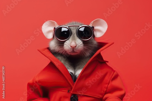 cool mouse dressed as a spy