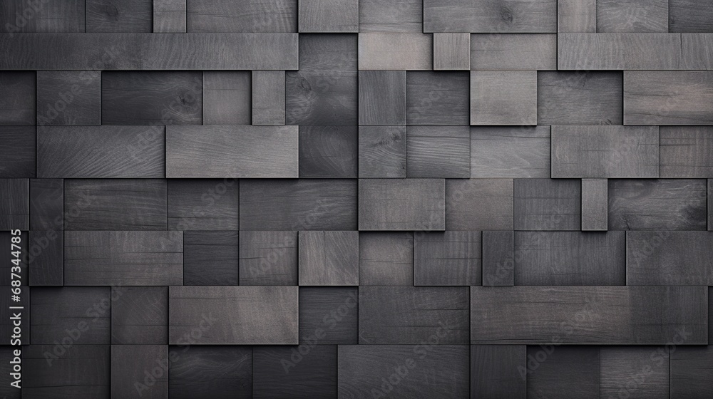Gray grey acoustic panels, wooden boards panel pattern texture - obrazy, fototapety, plakaty 