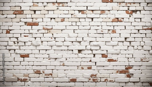 White brick wall texture background. Old grunge brick wall background.