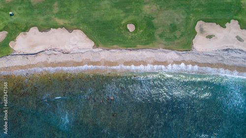 Golf course in Punta de Mita, aerial view of the coast