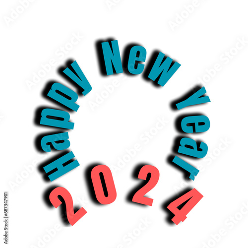 Happy New Year Text Effect Design 2024