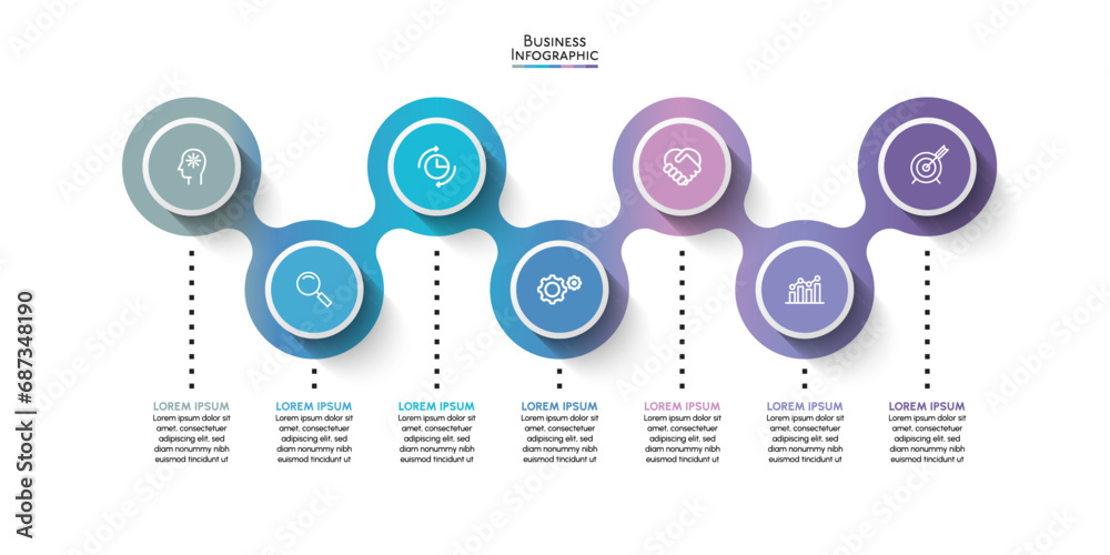 Fototapeta premium Business data visualization. timeline infographic icons designed for abstract background template milestone element modern diagram process technology digital marketing data presentation chart Vector