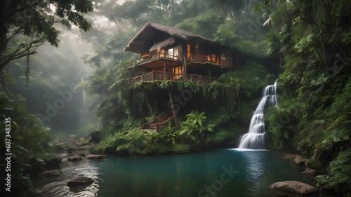 Jungle House Landscape Background Very Cool