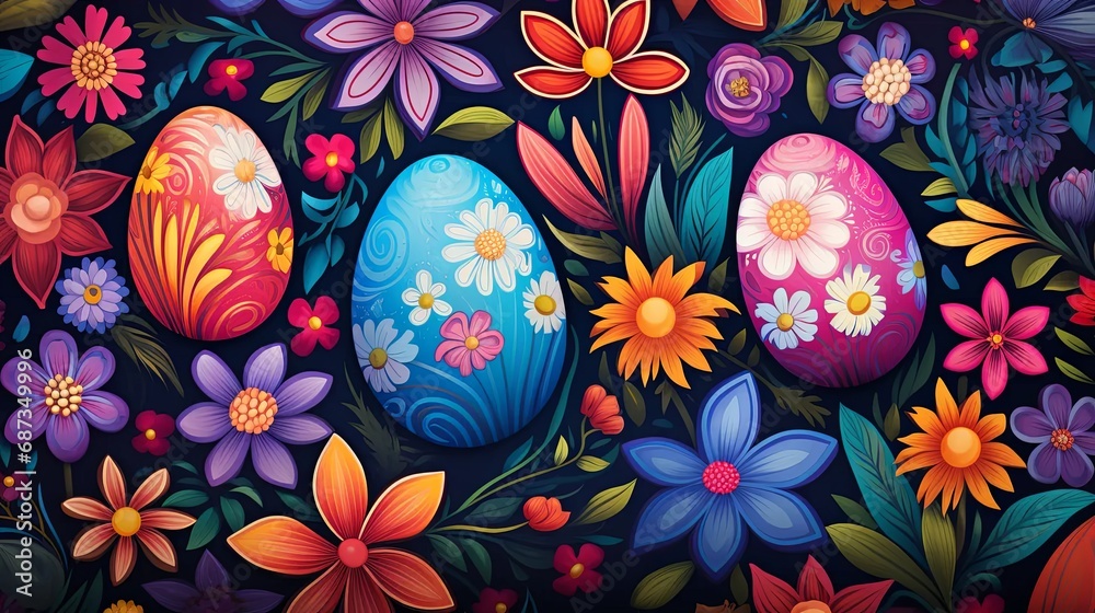 Easter Floral Pattern Background Easter Floral Pattern Background