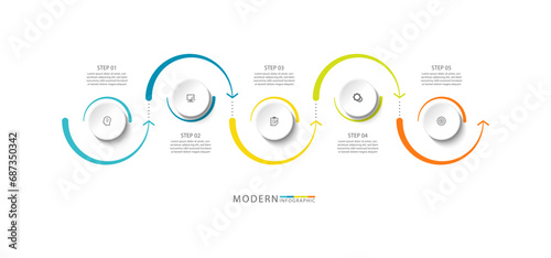 Presentation business infographic template design colorful