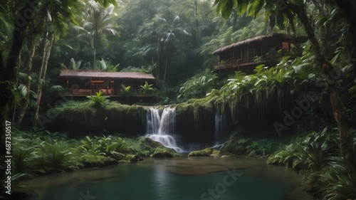 Jungle House Landscape Background Very Cool