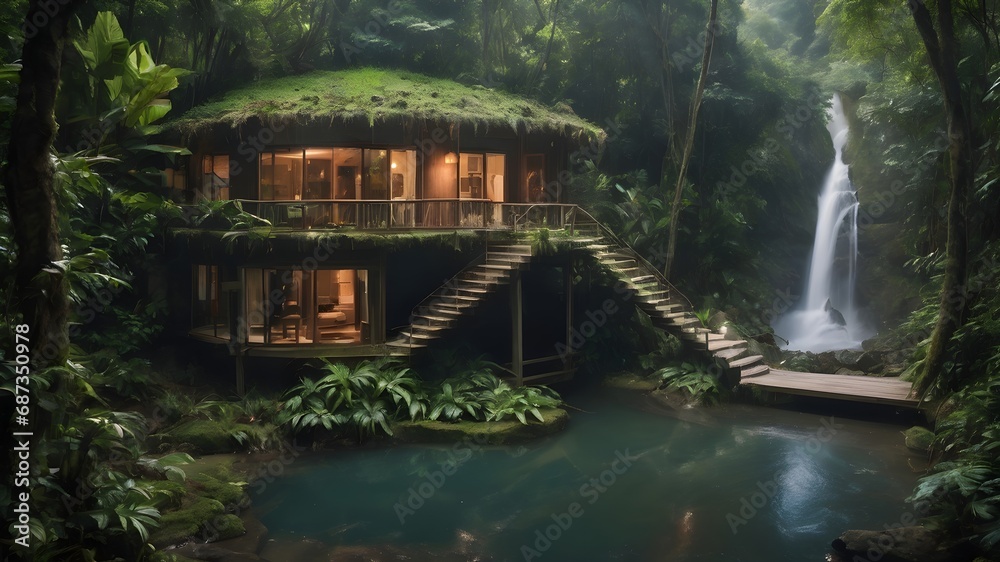 Jungle House Landscape Background Very Cool
