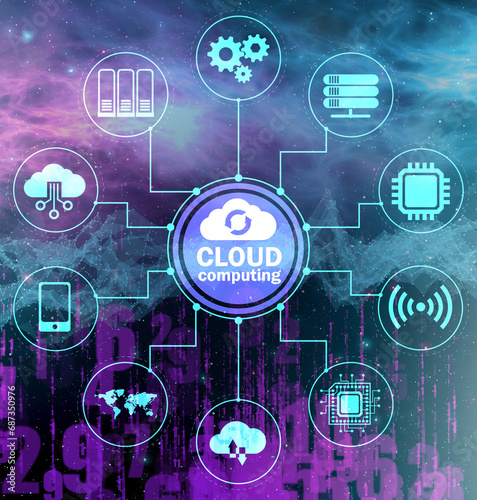 Cloud computing concept - 3d rendering