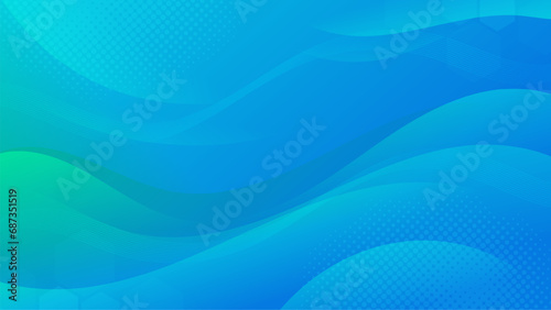 Abstract green blue Background with Wavy Shapes. flowing and curvy shapes. This asset is suitable for website backgrounds, flyers, posters, and digital art projects.