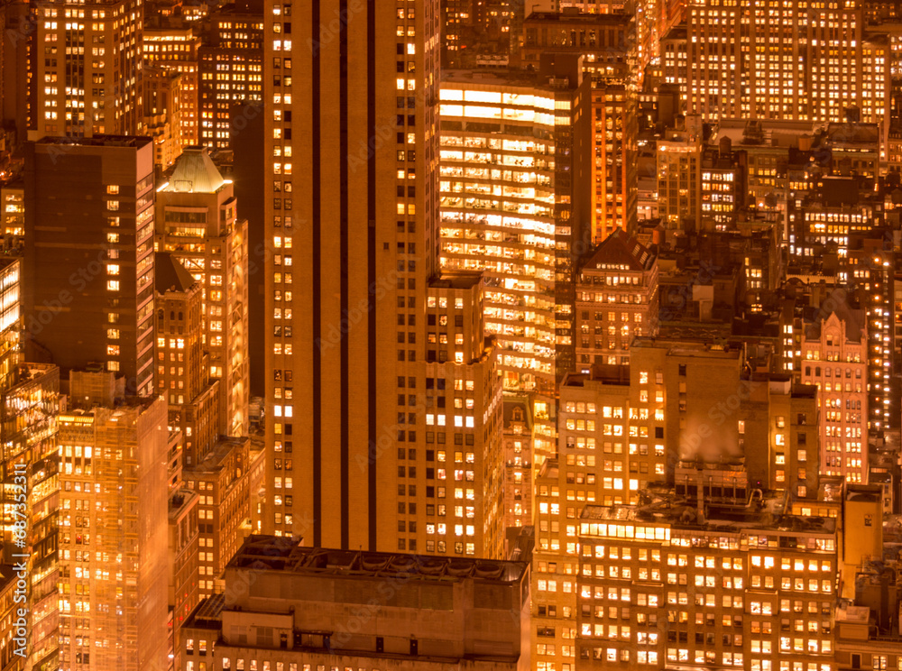 View of New York Manhattan during sunset hours View of New York Manhattan during sunset hours