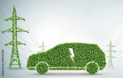 Green energy concept - 3d rendering photo