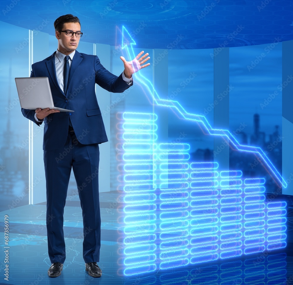 Businessman in stock exchange trading concept Businessman in stock exchange trading concept