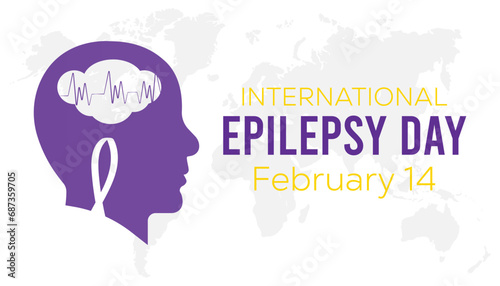 Vector illustration on the theme of International Epilepsy Day observed each year during February.banner, Holiday, poster, card and background design.