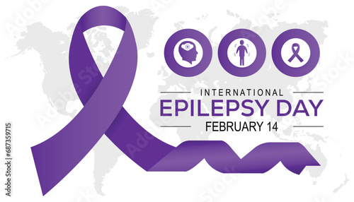 Vector illustration on the theme of International Epilepsy Day observed each year during February.banner, Holiday, poster, card and background design.
