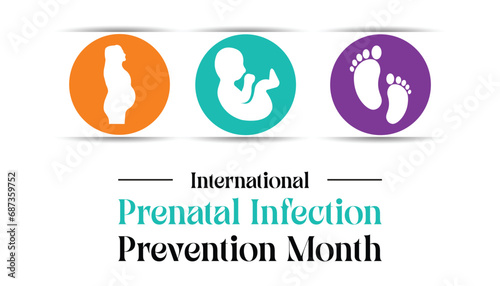 Vector illustration on the theme of International Prenatal Infection (GBS) prevention month observed each year during February.banner, Holiday, poster, card and background design.