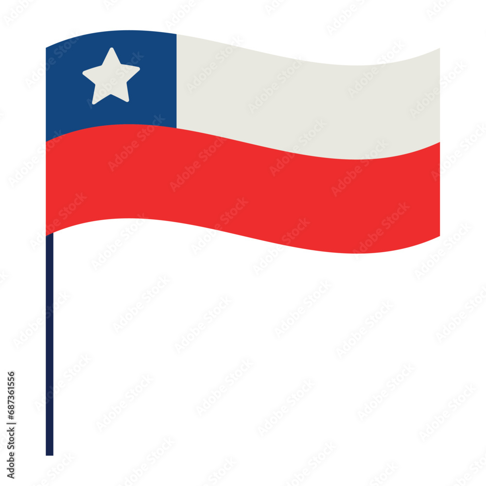chile flag illustration chile flag illustration