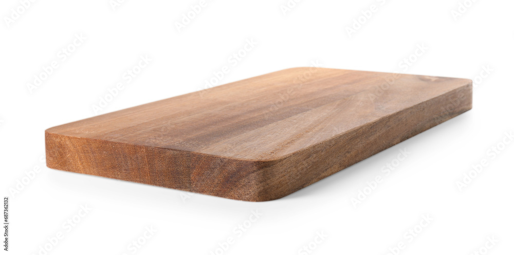 One wooden cutting board isolated on white