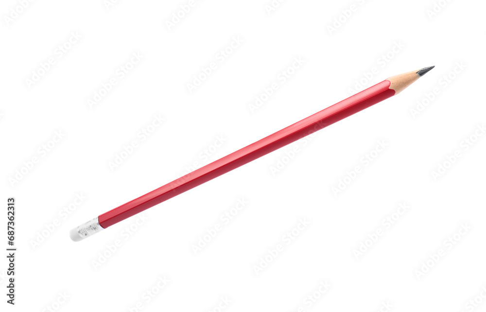 One sharp graphite pencil isolated on white One sharp graphite pencil isolated on white