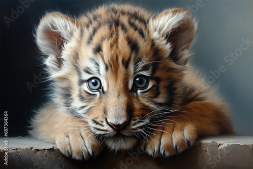 Close-up of a baby tiger cub