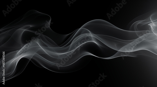 Mystical Plumes: Black Background with Enigmatic Smoke.