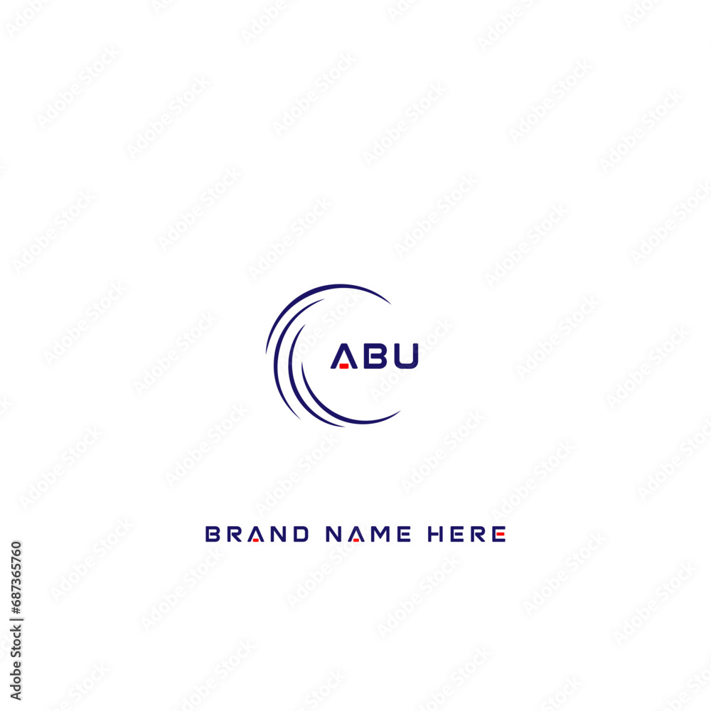 ABU logo. A B U design. White ABU letter. ABU, A B U letter logo design. Initial letter ABU linked circle uppercase monogram logo. A B U letter logo vector design.	
