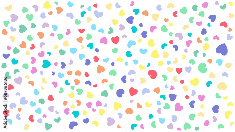 Colorful love shapes background