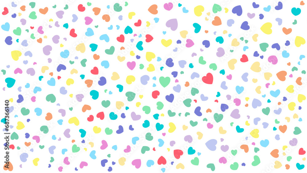 Colorful love shapes background