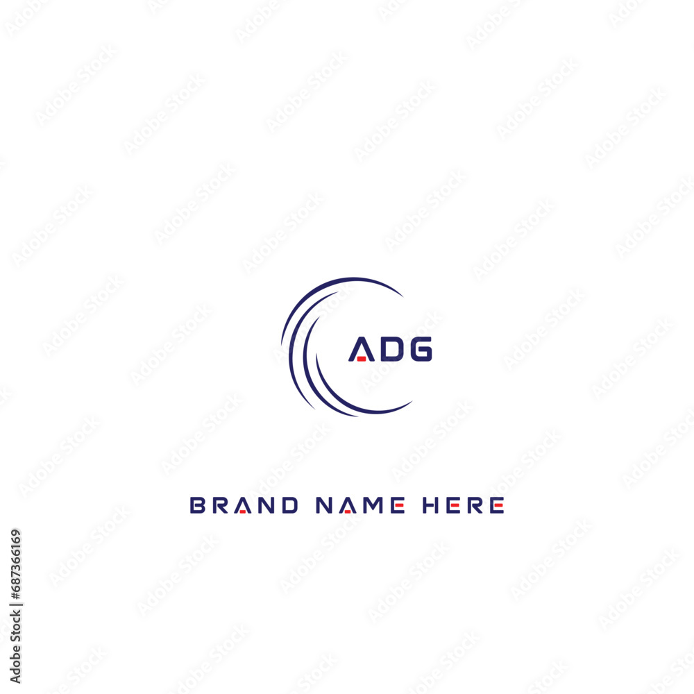 ADG logo. A D G design. White ADG letter. ADG, A D G letter logo design. Initial letter ADG linked circle uppercase monogram logo. A D G letter logo vector design.	
