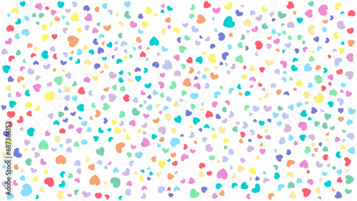 Colorful love shapes background