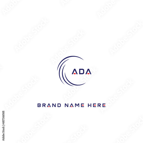 ADA logo. A D A design. White ADA letter. ADA, A D A letter logo design. Initial letter ADA linked circle uppercase monogram logo. A D A letter logo vector design.	
