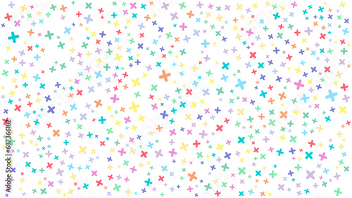 Colorful plus cross shapes background